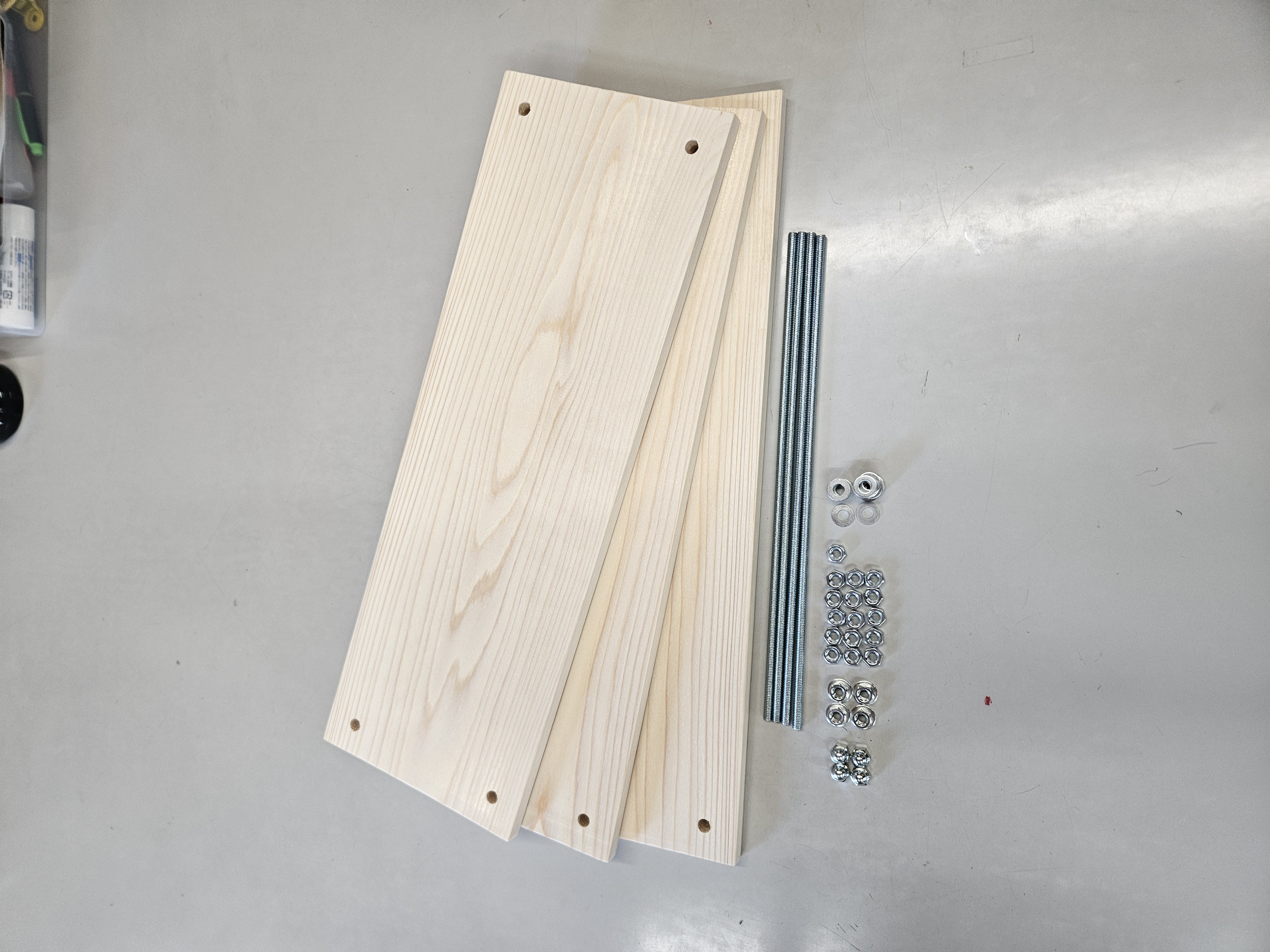 木製キット（国産杉板 3段棚) 未組立品　　　　　　　高さ290×幅450×奥行180 商品画像2