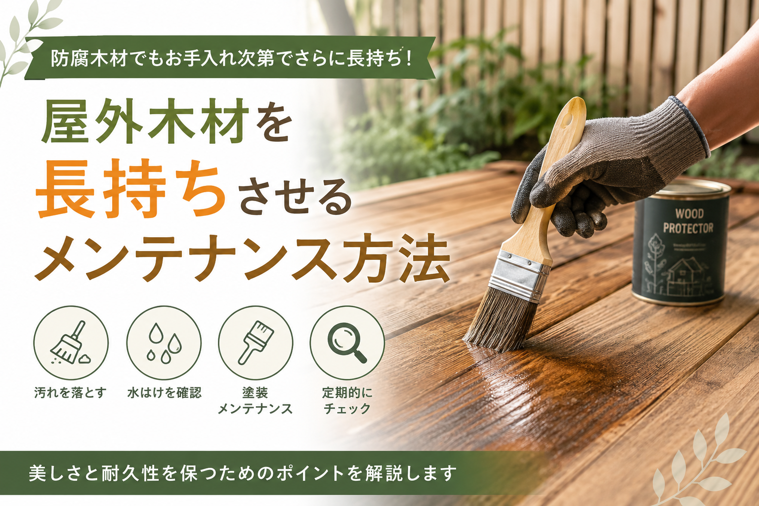 屋外木材を長持ちさせるメンテナンス方法